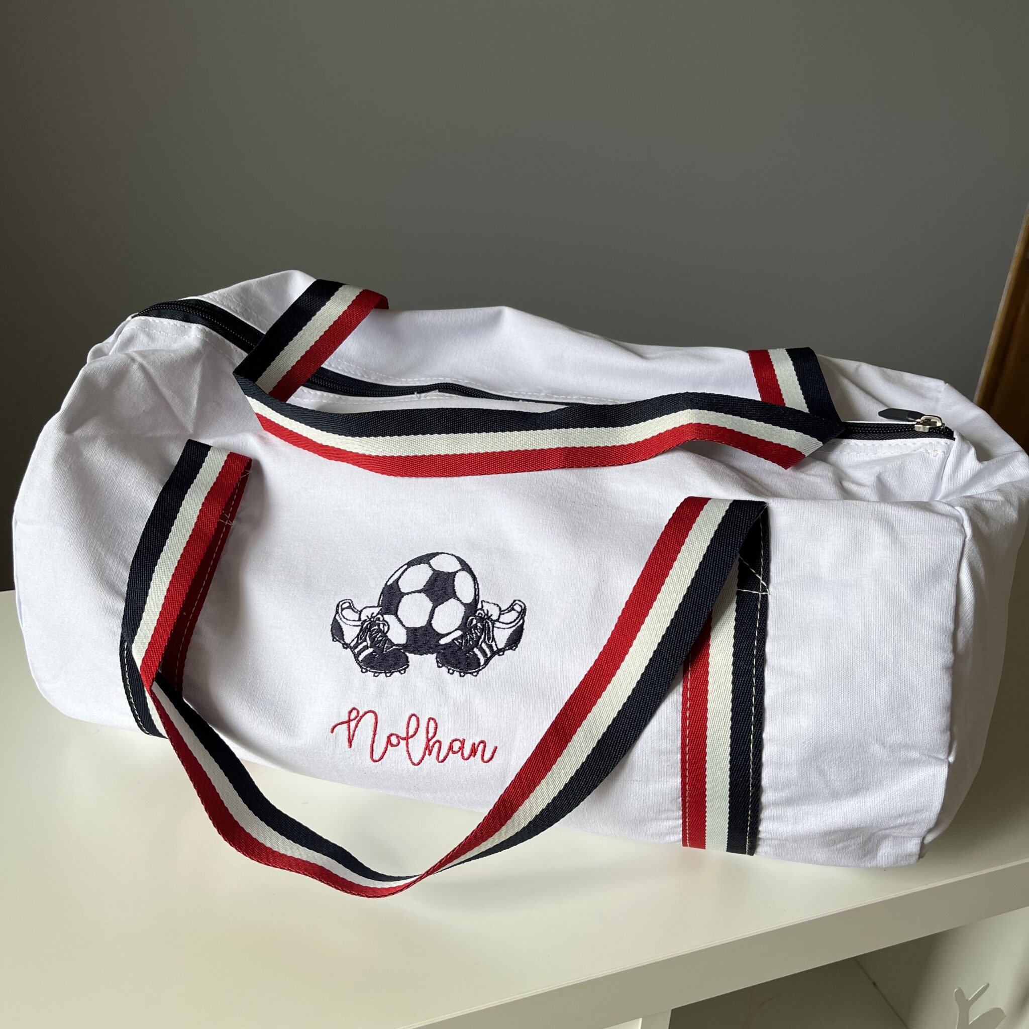 Le sac polochon anses bleu blanc rouge